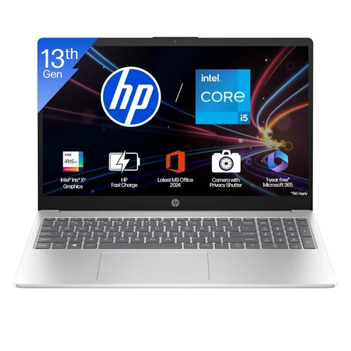 HP Laptop 15, Intel Core i5-1335U-13th Gen, (16GB DDR4,512GB SSD
